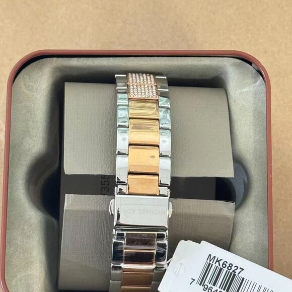 Michael Kors MK6827 Tibby White Chronograph Glitz Dial Two Tone Rose Gold/Silver - Picture 7 of 8